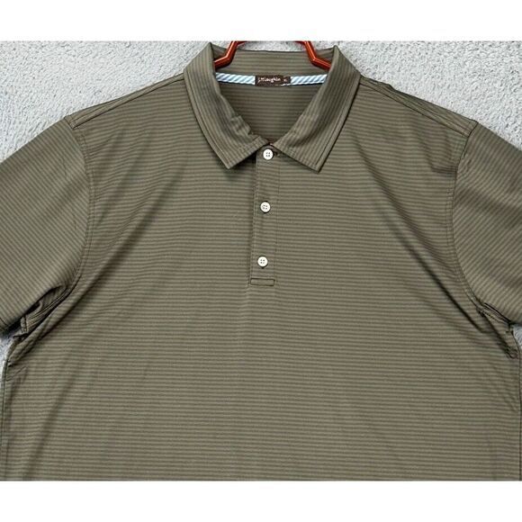J. McLaughlin Other - J‎ Mclaughlin Shirt Mens XL Olive Green Striped Golf Polo Stretch Athletic Rugby